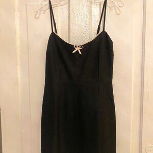 Urban Outfitters Black Mini Dress with Baby Pink Bow